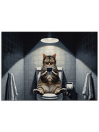 Banyo dekoru için komik kedi.