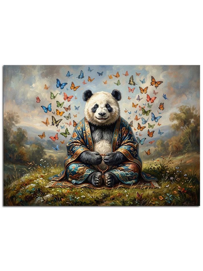 Doğada huzur bulan bilge panda.