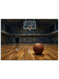 Kapalı spor salonunda turuncu basketbol.