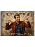 "The Individual 1957" yazılı, poz veren adam portresi.