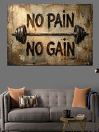 No Pain No Gain Spor Yazısı Kanvas Tablo