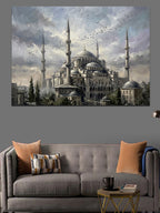İstanbul Sultanahmet Camii Sisli Manzara Kanvas Tablo