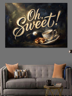 Oh Sweet Kahve Ve Kurabiye Kanvas Tablo