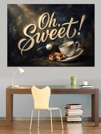 Oh Sweet Kahve Ve Kurabiye Kanvas Tablo