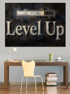 Level Up Yazan Yükleme Çubuğu Kanvas Tablo