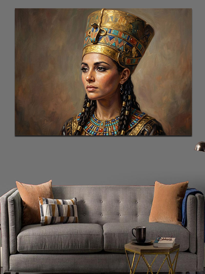 Antik Mısır Kraliçesi Nefertiti Portresi Kanvas Tablo