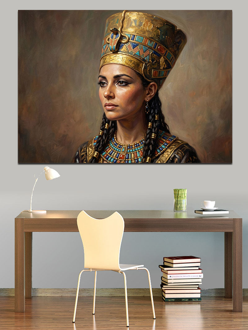 Antik Mısır Kraliçesi Nefertiti Portresi Kanvas Tablo