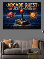 Arcade Quest Ultra Grid Logo Kanvas Tablo