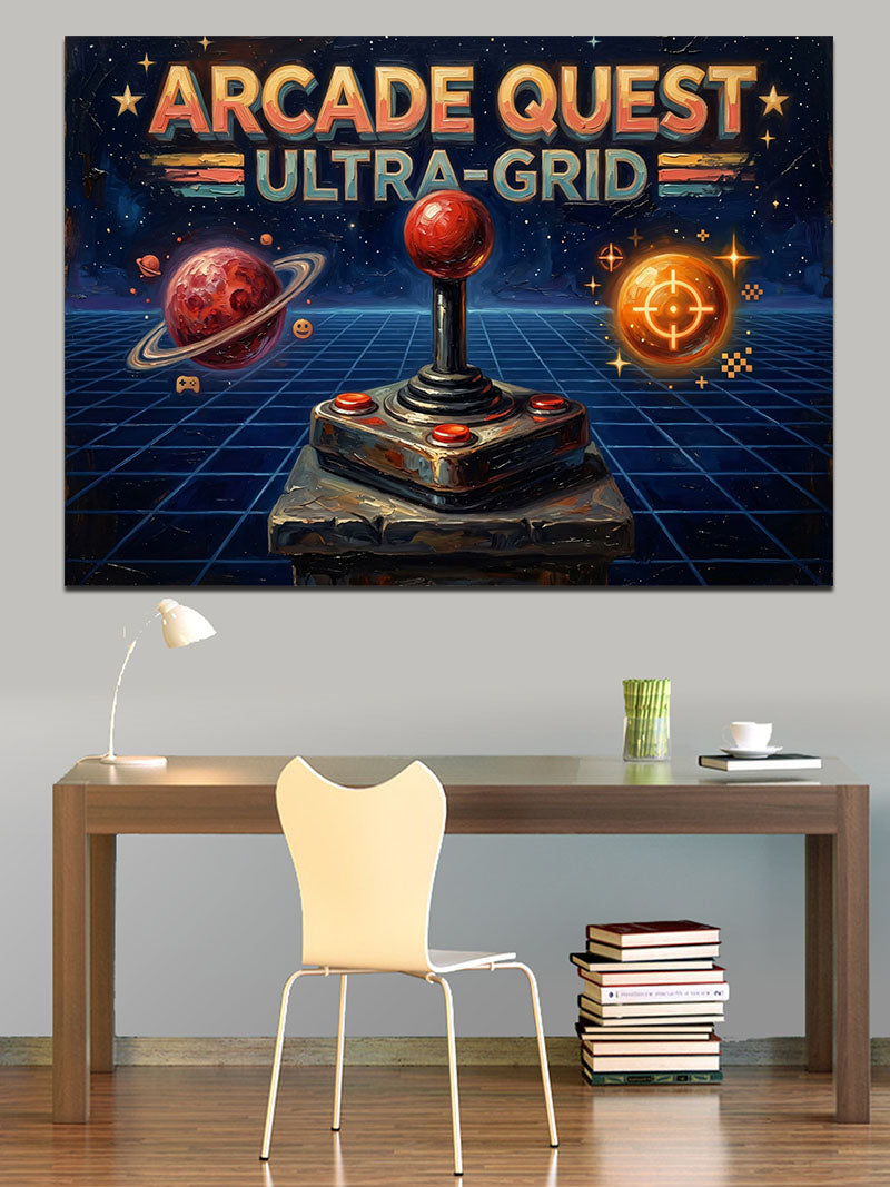 Arcade Quest Ultra Grid Logo Kanvas Tablo