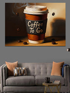 Coffee To Go Kağıt Bardak Kanvas Tablo
