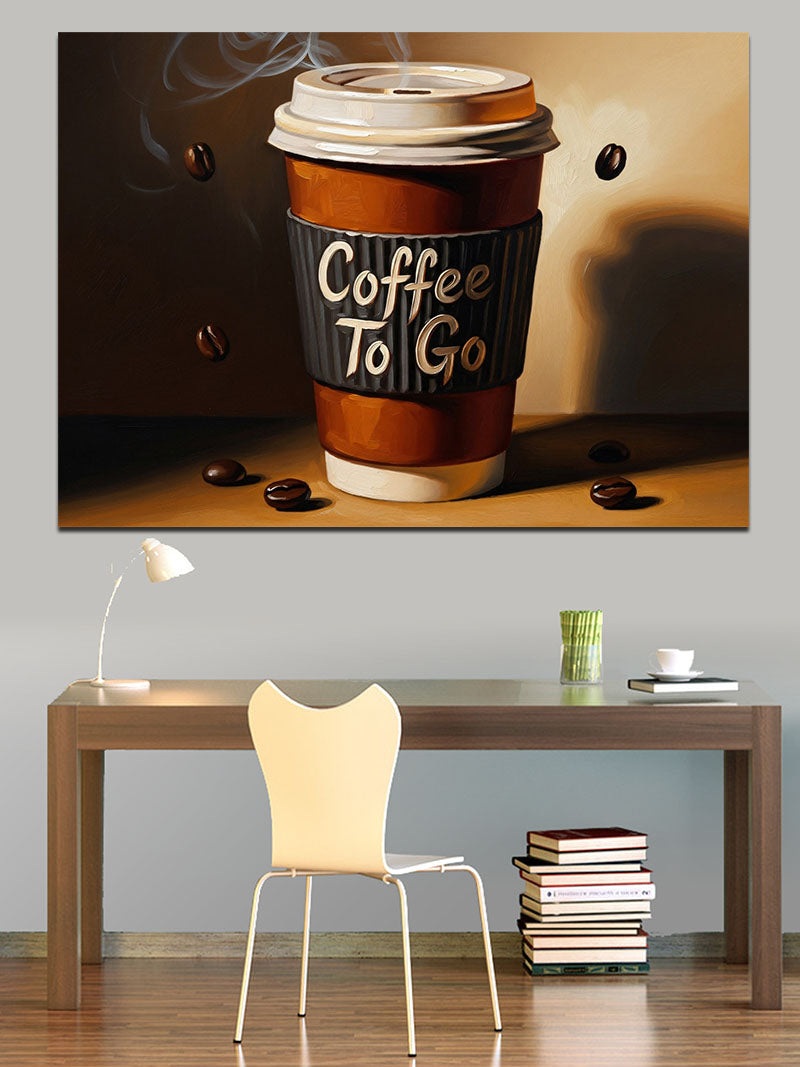 Coffee To Go Kağıt Bardak Kanvas Tablo