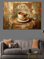 Cafe Nouveau Nostaljik Kahve Tabelası Kanvas Tablo