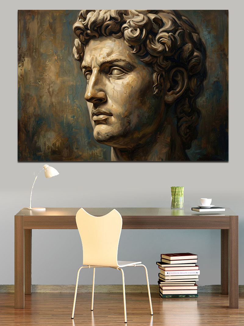 Antik Roma Heykel Başı Büstü Kanvas Tablo