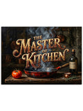"The Master Of Kitchen" yazılı, dumanı üstünde tava.