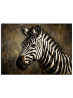 Siyah beyaz çizgileriyle asaletini sergileyen zebra başı.
