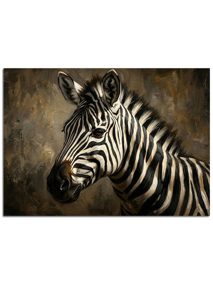 Siyah beyaz çizgileriyle asaletini sergileyen zebra başı.