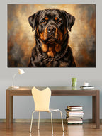 Karizmatik Rottweiler Köpek Portre Tablosu Kanvas Tablo