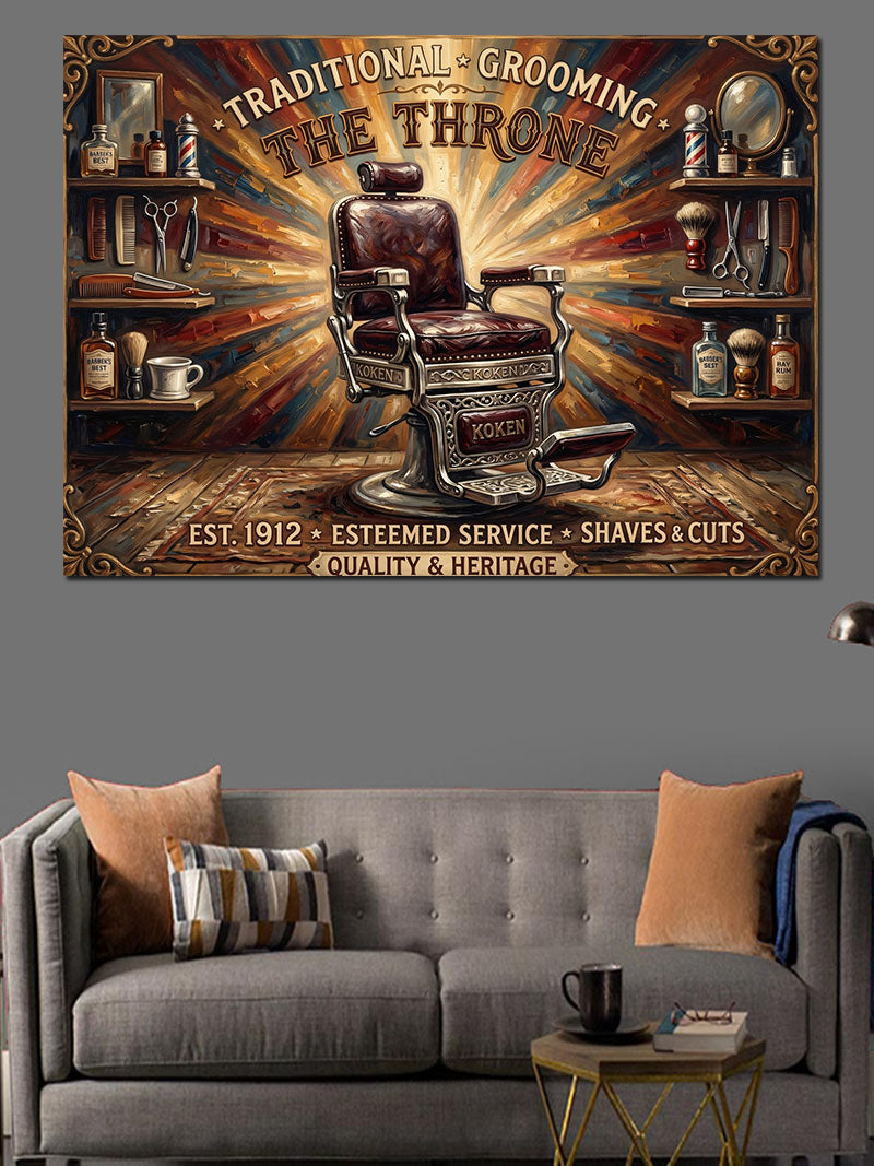 Barber Shop The Throne Tabelası Kanvas Tablo