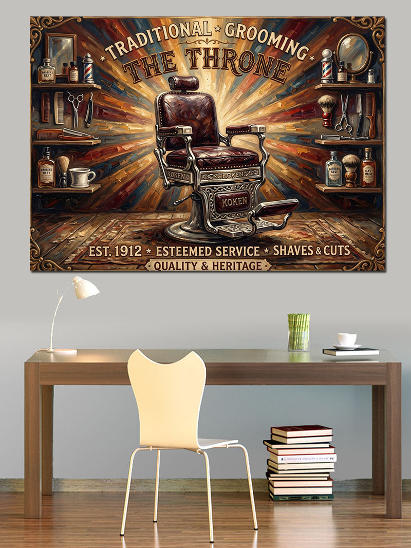 Barber Shop The Throne Tabelası Kanvas Tablo