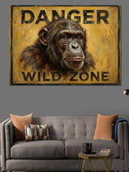 Danger Wild Zone Maymun Tabelası Kanvas Tablo