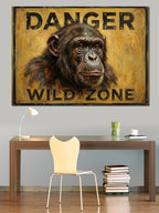Danger Wild Zone Maymun Tabelası Kanvas Tablo