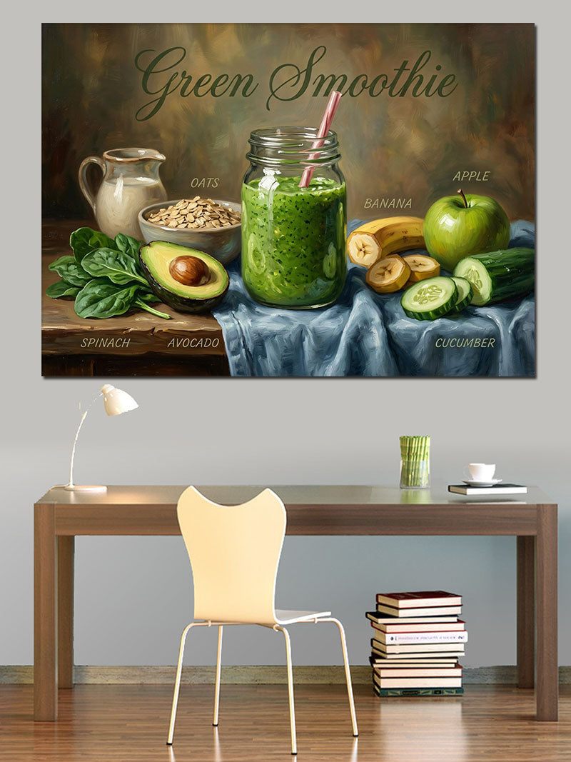 Green Smoothie Ve Sağlıklı Yaşam Kanvas Tablo