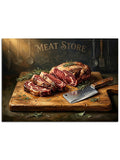 "Meat Store" temalı, profesyonel hazırlanmış taze et.