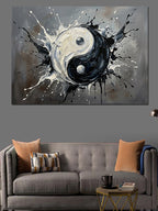 Siyah Beyaz Yin Yang Sanatı Kanvas Tablo