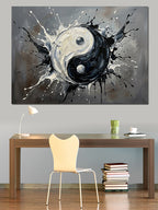 Siyah Beyaz Yin Yang Sanatı Kanvas Tablo