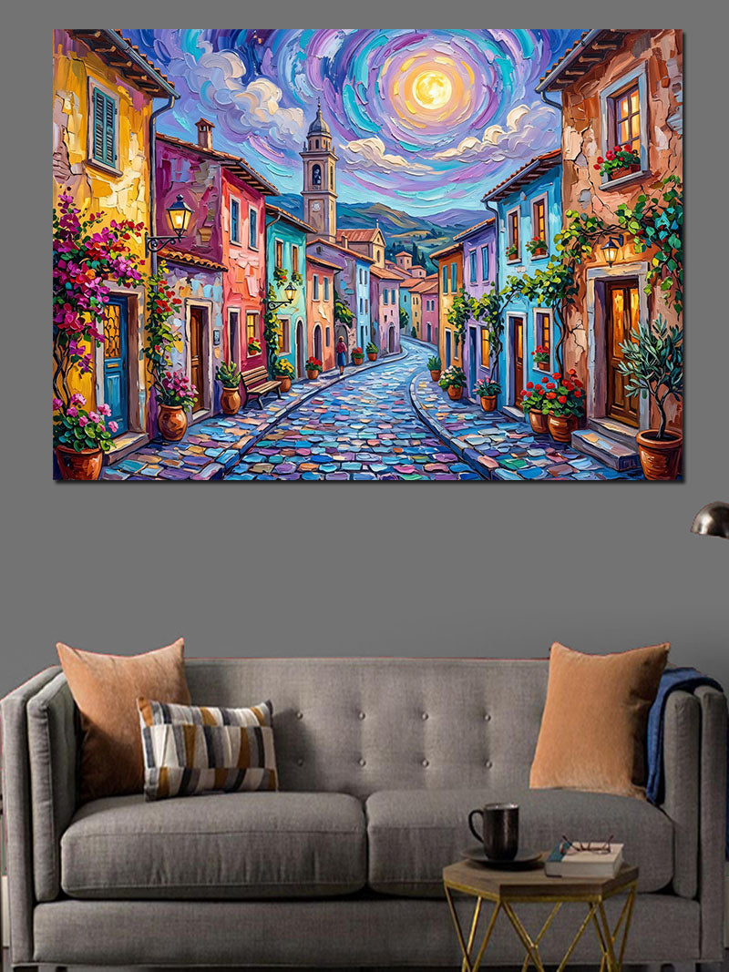 Renkli Avrupa Sokağı Van Gogh Kanvas Tablo