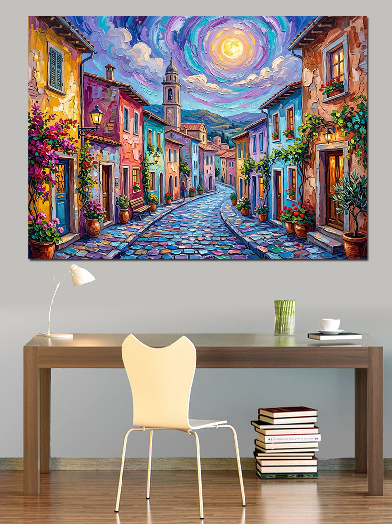 Renkli Avrupa Sokağı Van Gogh Kanvas Tablo