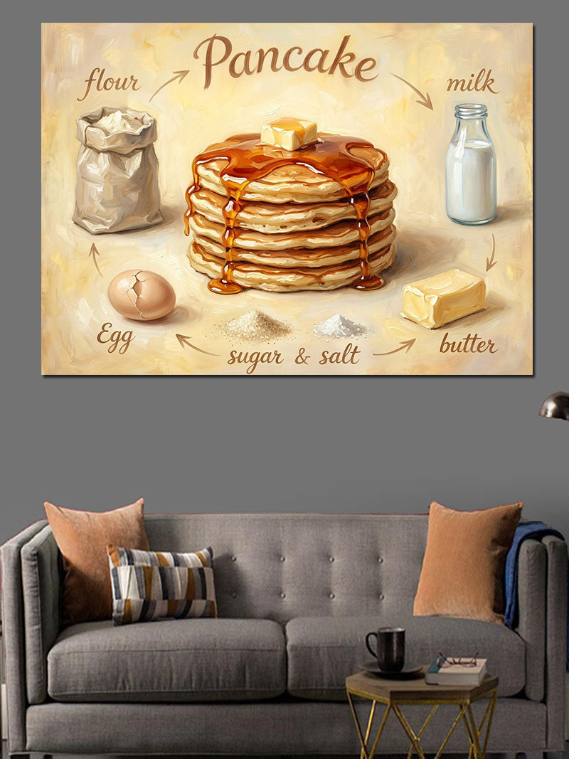 Ballı Ve Çilekli Pancake Tabağı Kanvas Tablo