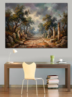 Antik Tapınak Ve Doğa Manzarası Kanvas Tablo