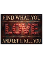"Find what you love" yazılı çiçekli modern dekor.
