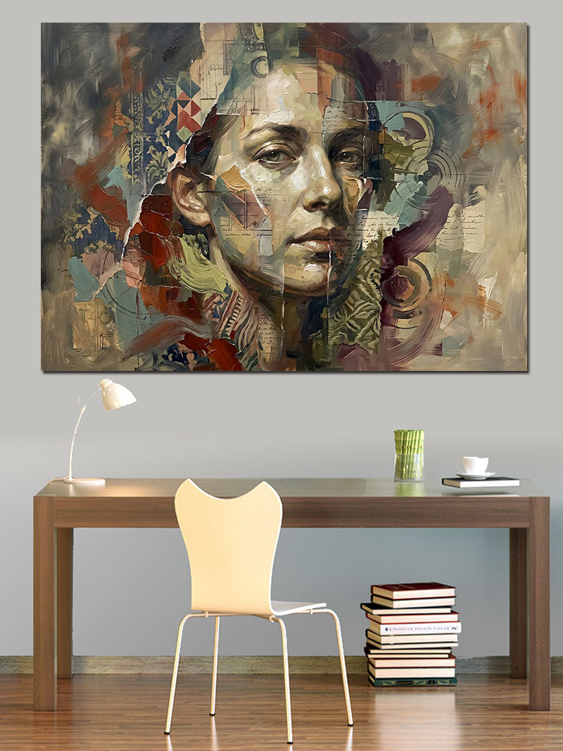 Modern Sanat Boya Lekeli Portre Kanvas Tablo