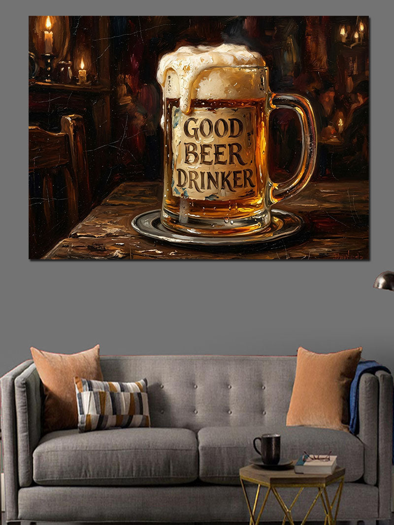 Köpüklü Bira Ve Good Beer Kanvas Tablo