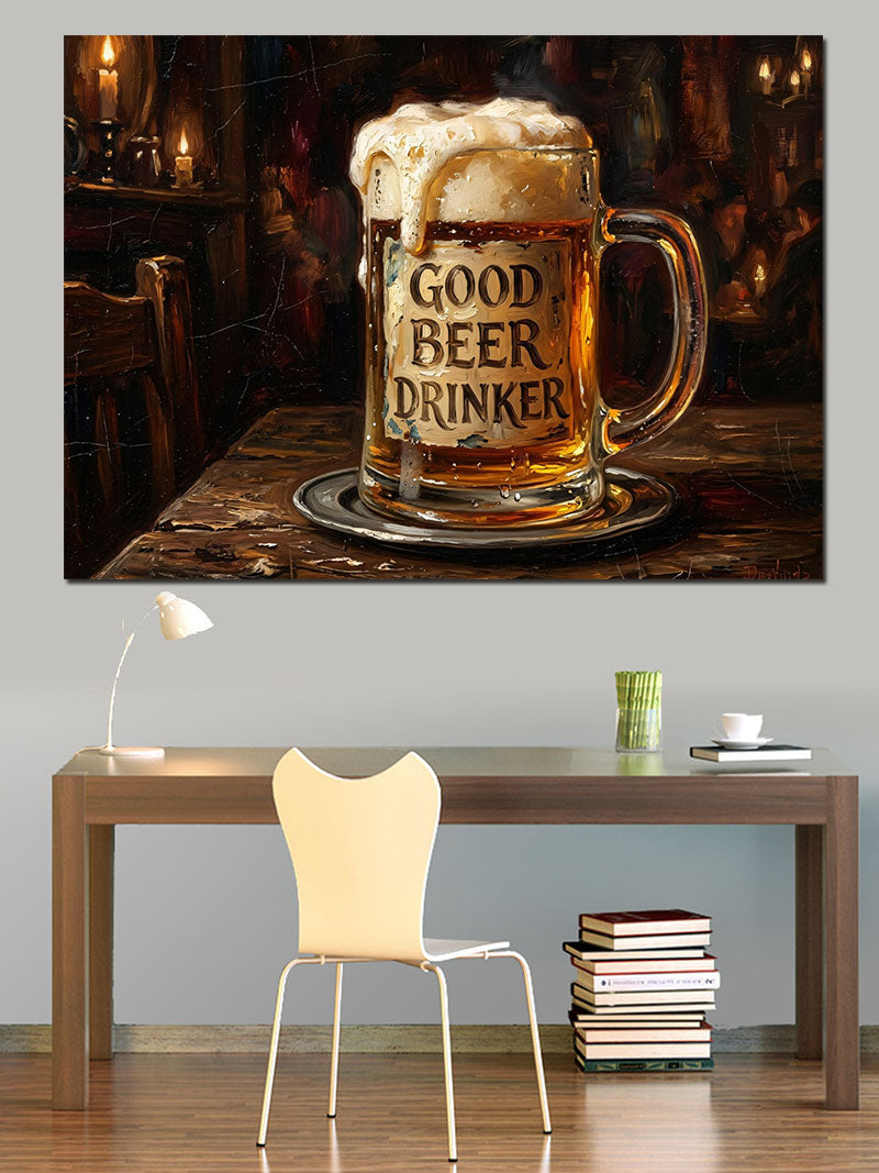 Köpüklü Bira Ve Good Beer Kanvas Tablo