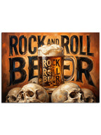 Kurukafalar ve bira bardağıyla "Rock and Roll".