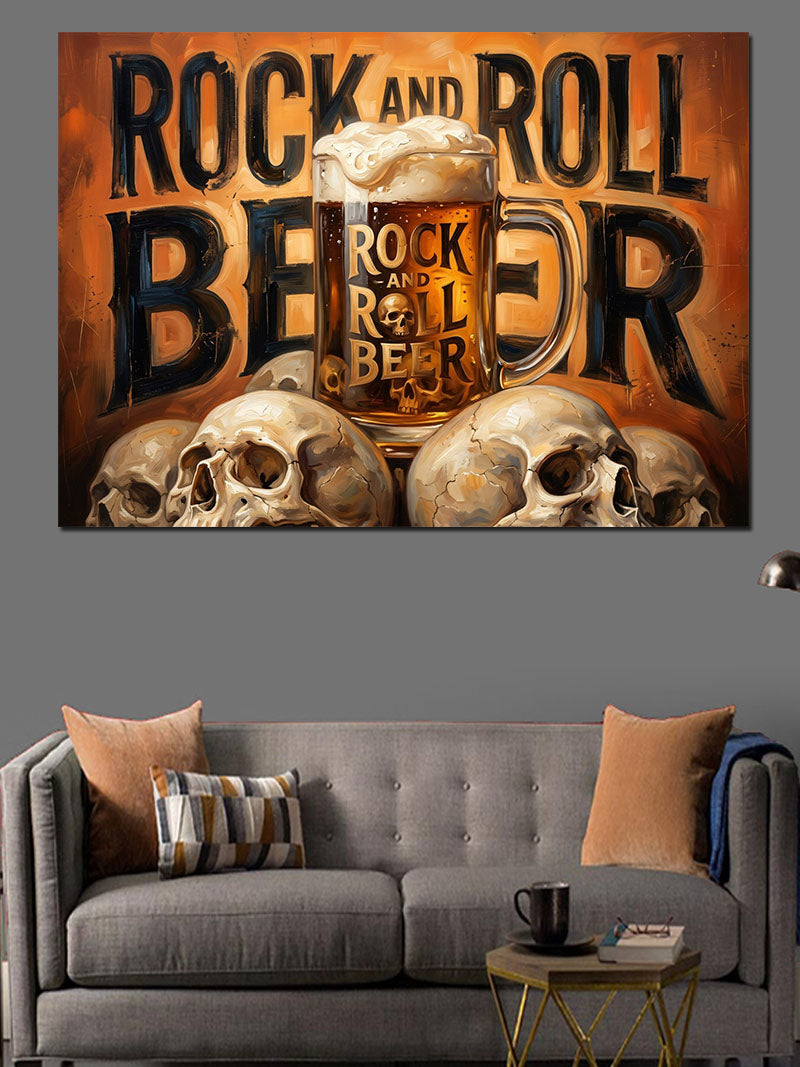 Rock And Roll Beer Tabelası Kanvas Tablo