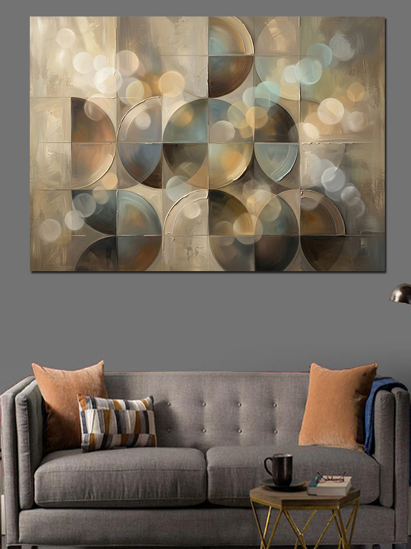 Modern Geometrik Daireler Soyut Tasarım Kanvas Tablo