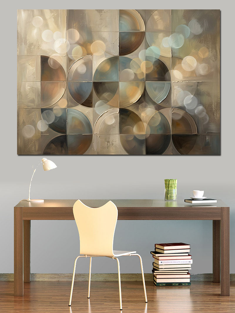 Modern Geometrik Daireler Soyut Tasarım Kanvas Tablo
