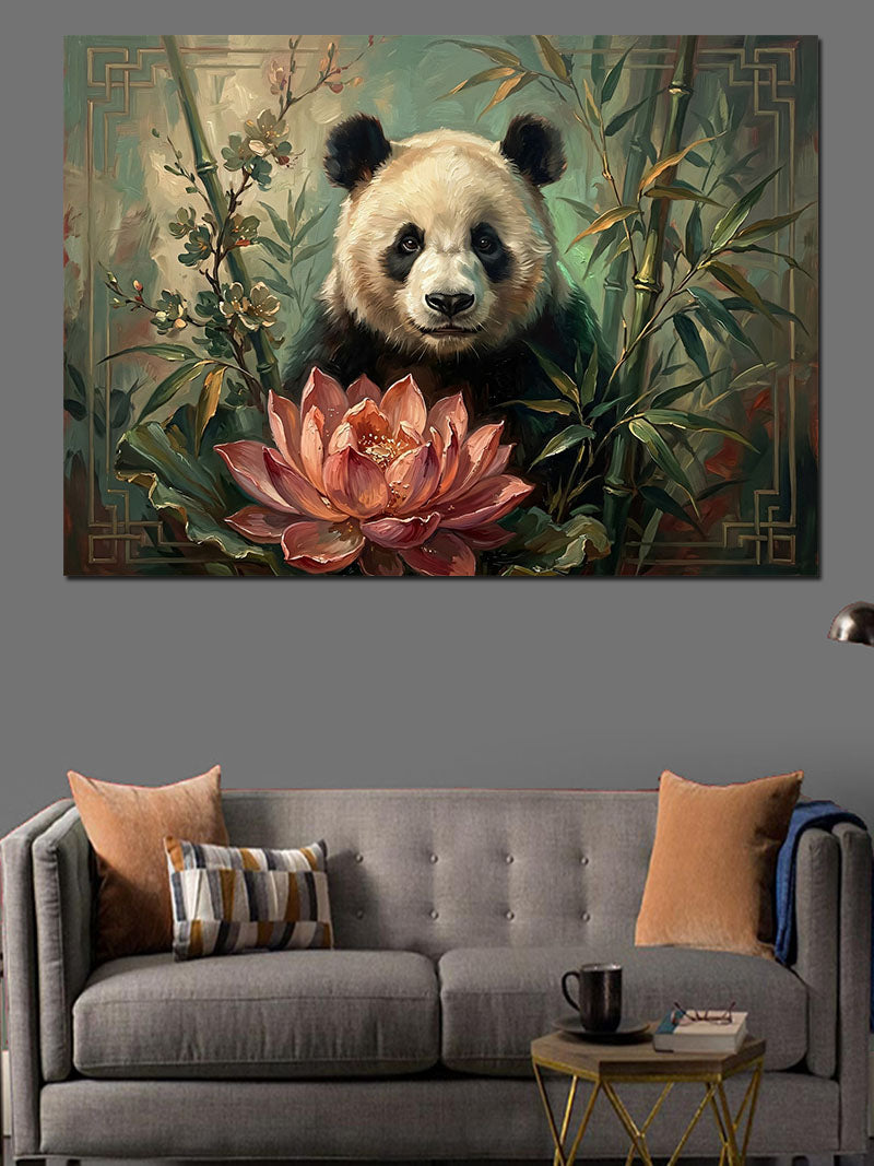 Bambu Ormanında Sevimli Panda Yavrusu Kanvas Tablo
