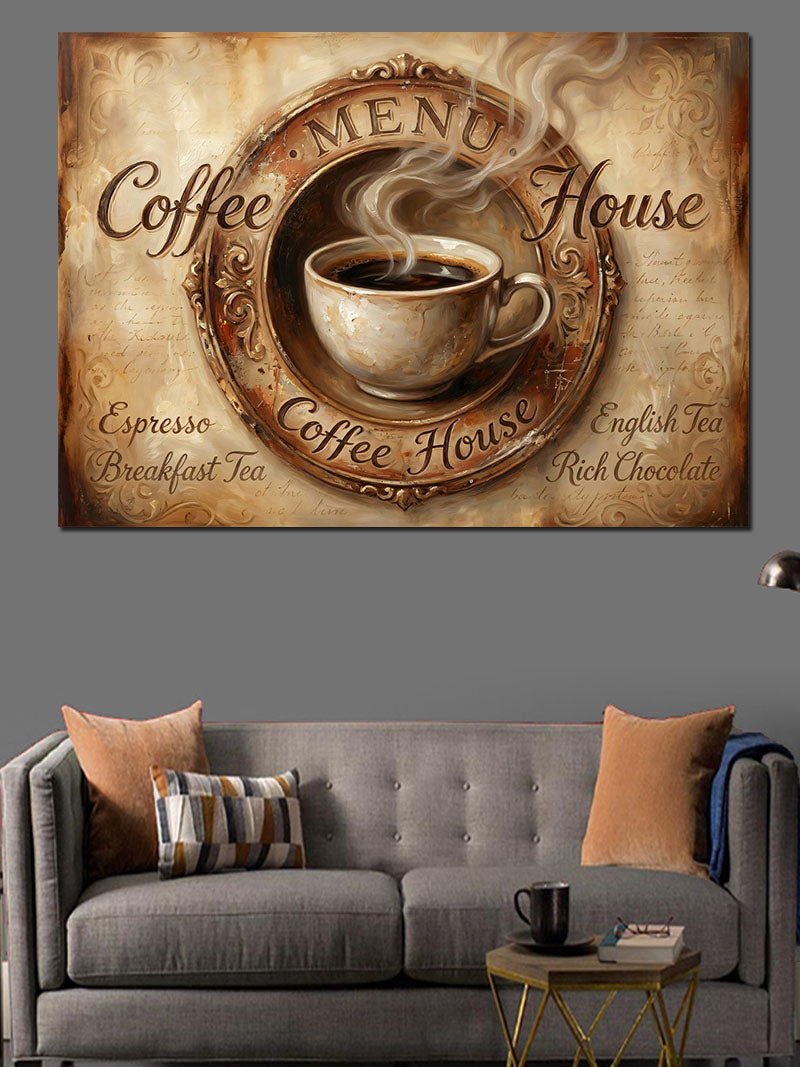 Coffee Menu House Nostaljik Tabela Kanvas Tablo