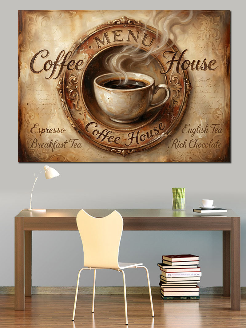 Coffee Menu House Nostaljik Tabela Kanvas Tablo