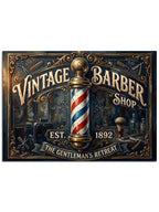 "Vintage Barber Shop" yazılı eskitme berber direği.