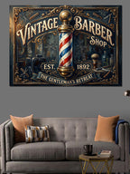 Vintage Barber Shop Klasik Tabela Kanvas Tablo