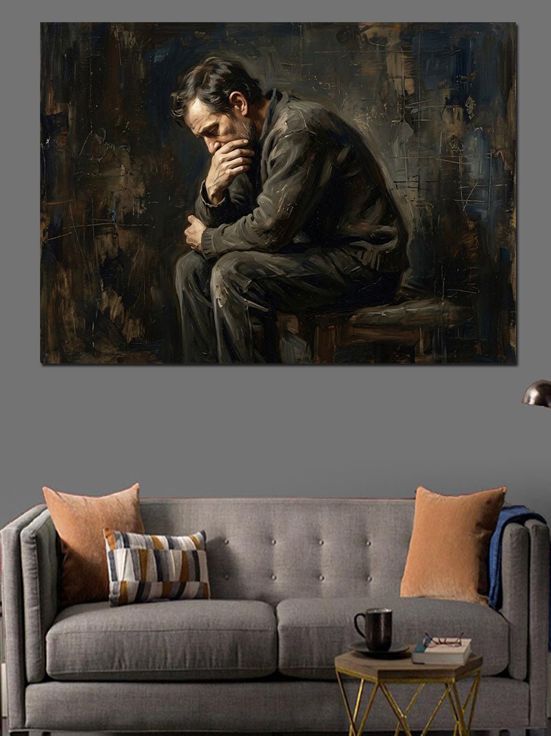 Düşünen Adam Klasik Sanat Portresi Kanvas Tablo