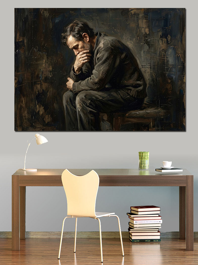 Düşünen Adam Klasik Sanat Portresi Kanvas Tablo