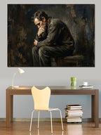 Düşünen Adam Klasik Sanat Portresi Kanvas Tablo