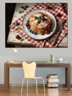 Meyveli Ve Kremalı Pancake Tabağı Kanvas Tablo